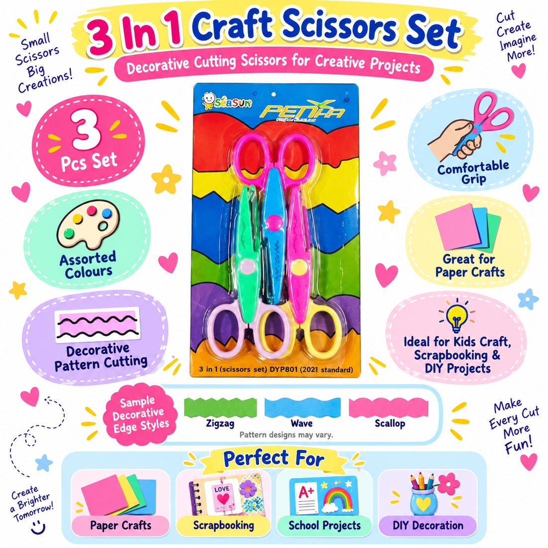 Crafteria 3Pc Craft Scissor Set