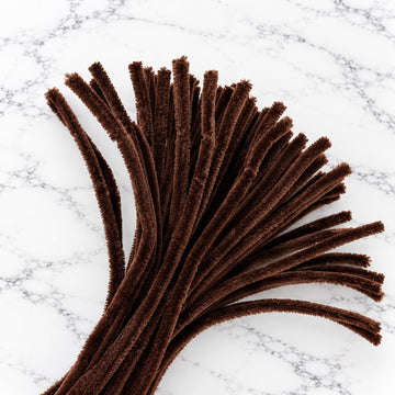 Chocolate Brown Chenille Pipe Cleaners 10MM – Pack of 100 Pcs