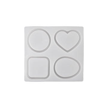 4-in-1 Geometric Shape Coaster Silicone Mould – Round, Heart, Square & Oval Design for DIY Resin Crafts