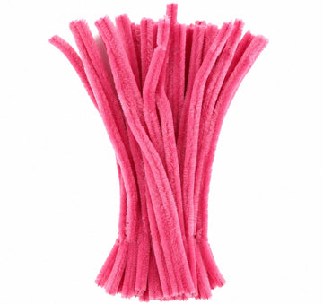 Rose Pink Chenille Pipe Cleaners 12MM - Rose Pink  Pack of 50 Pcs