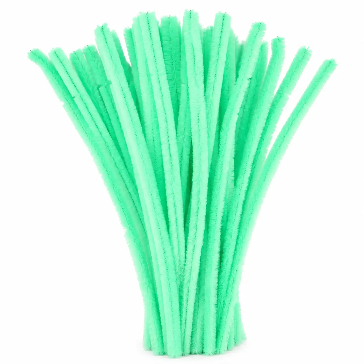 Lime Green Chenille Pipe Cleaners 12MM - Pack of 50 Pcs