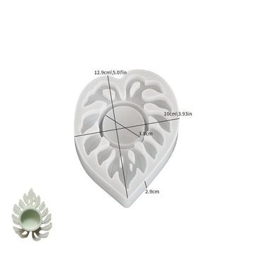 Tropical Leaf Tealight Candle Holder Silicone Mould – Decorative Leaf Design for DIY Resin & Concrete Crafts