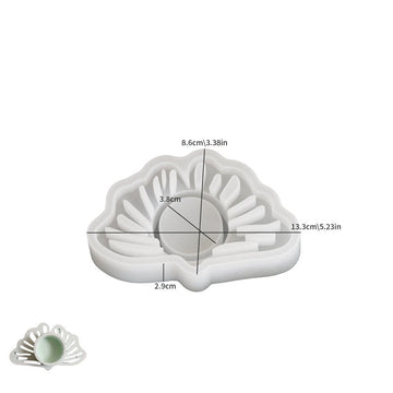 Fan-Shaped Tealight Candle Holder Silicone Mould – Decorative Openwork Design for DIY Resin & Concrete Crafts