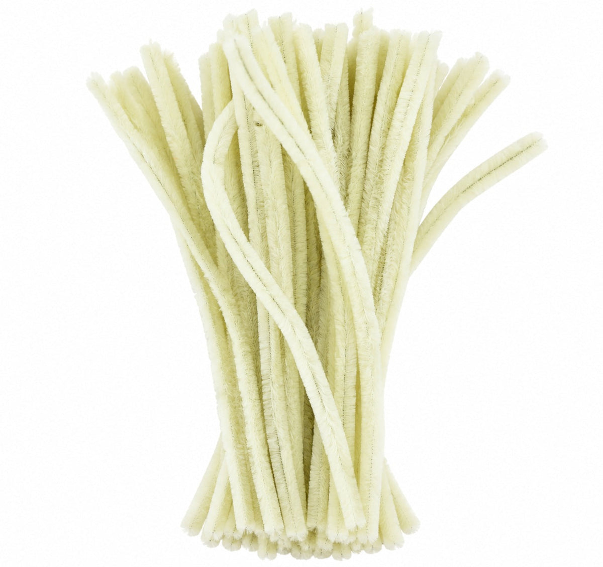 Ivory Chenille Pipe Cleaners 12MM -  Pack of 50 Pcs