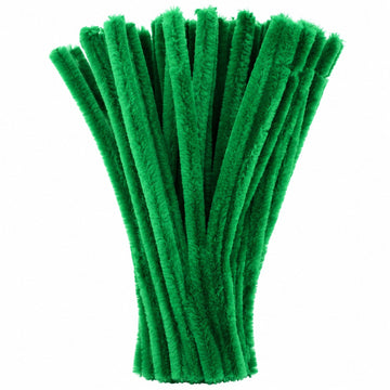 Dark Emerald Green Chenille Pipe Cleaners 12MM - Pack of 50 Pcs
