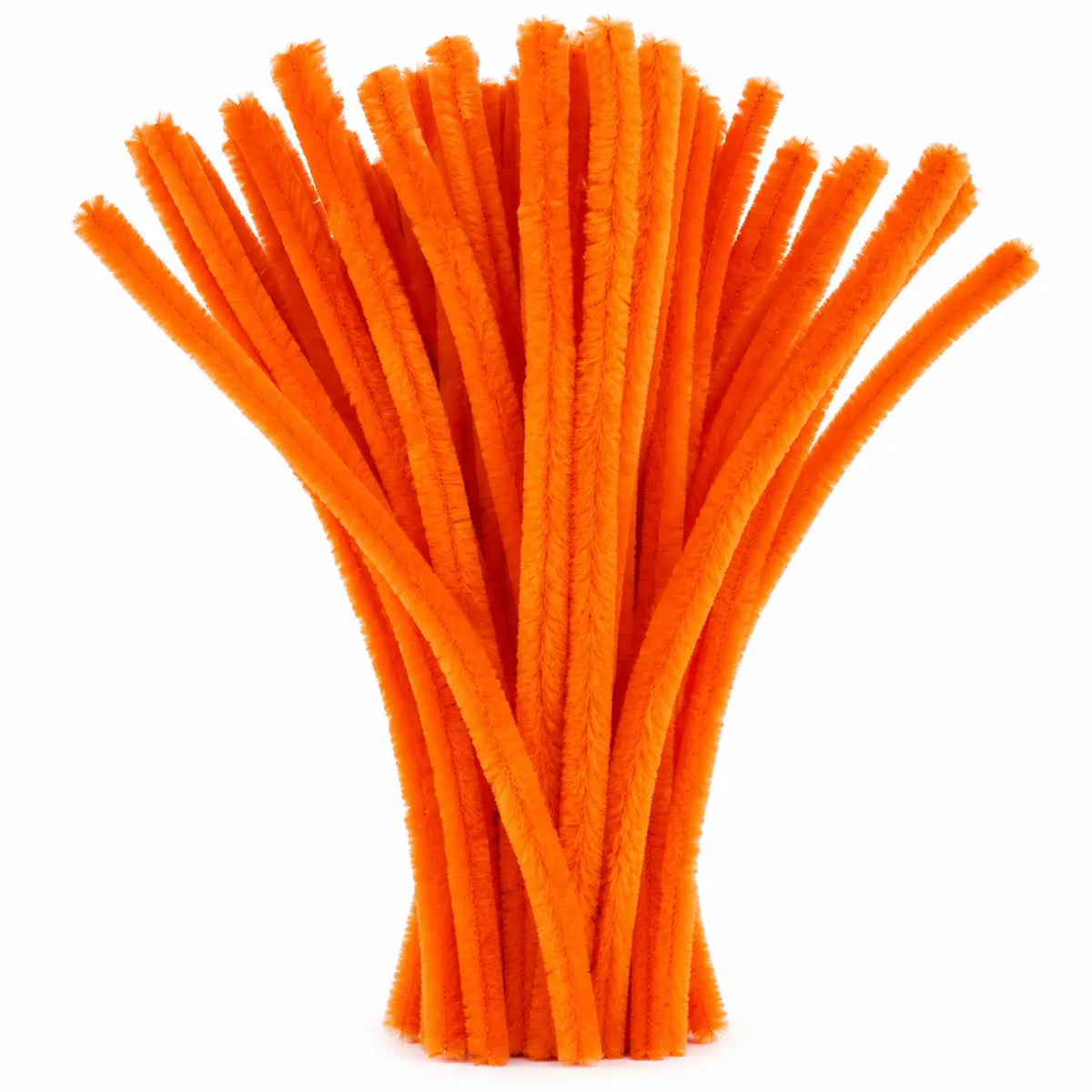 Pumpkin Orange Chenille Pipe Cleaners 12MM - Pack of 50 Pcs