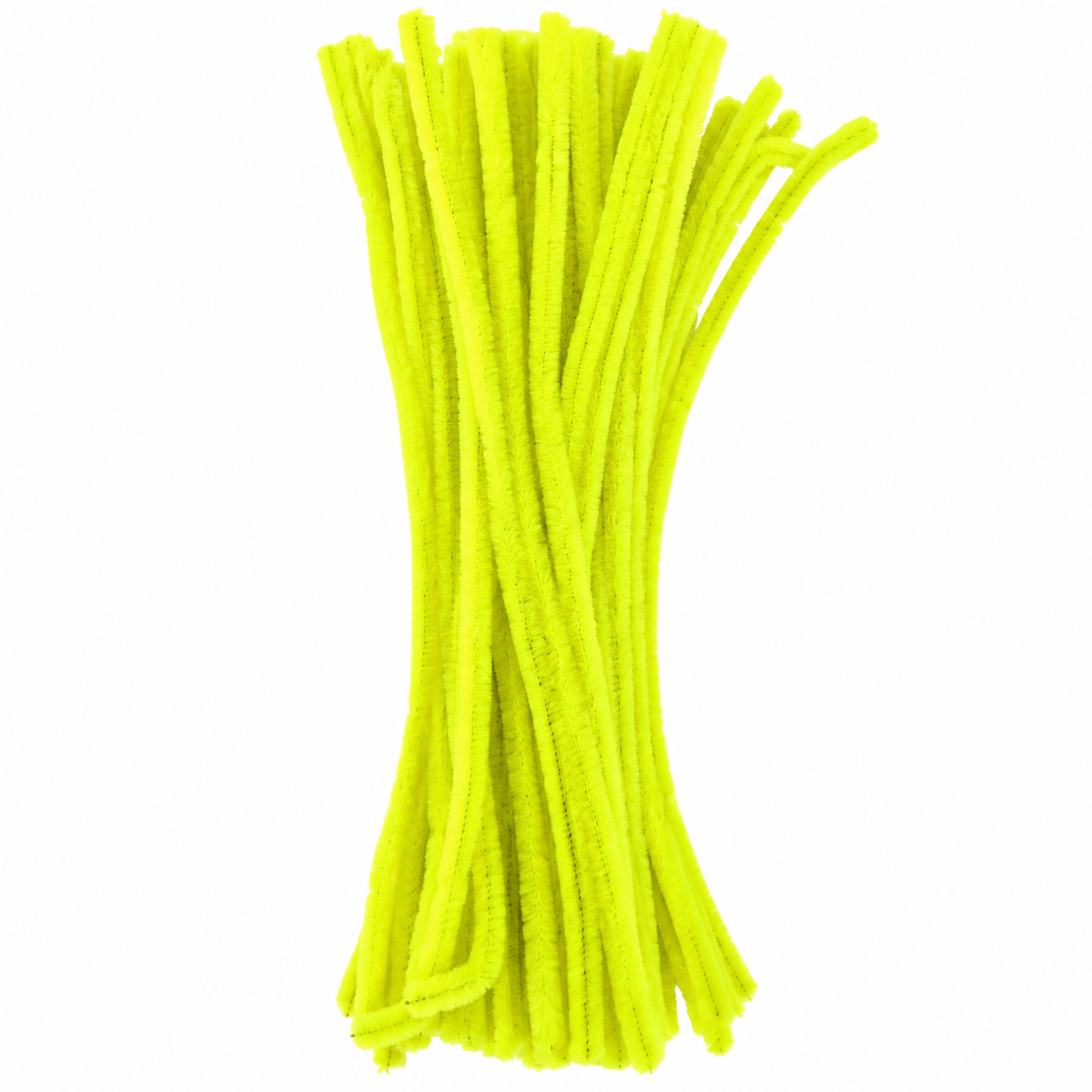 Neon Lime Yellow Chenille Pipe Cleaners 10MM – Pack of 100 Pcs