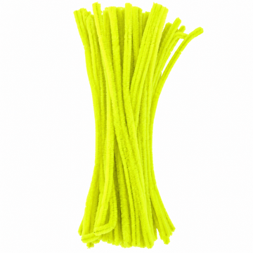Neon Lime Yellow Chenille Pipe Cleaners 10MM – Pack of 100 Pcs