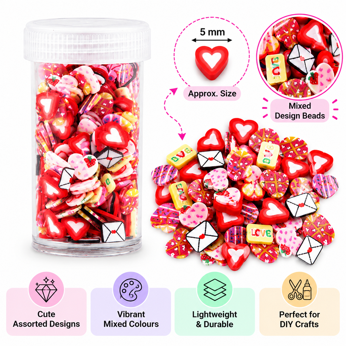 Love Theme Polymer Clay Slices