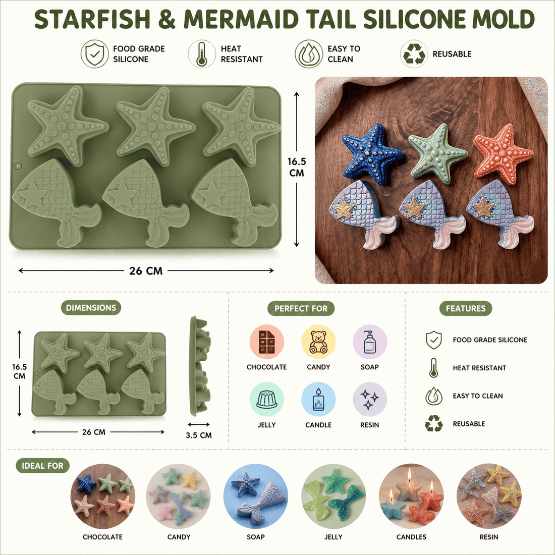 Crafteria Starfish & Mermaid Mould