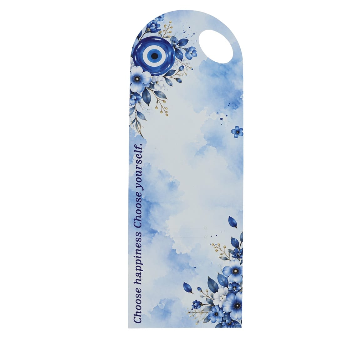 generic Blue Floral Evil Eye Printed Bouquet Wrapping Sheet for DIY Crafts & Gift Packaging