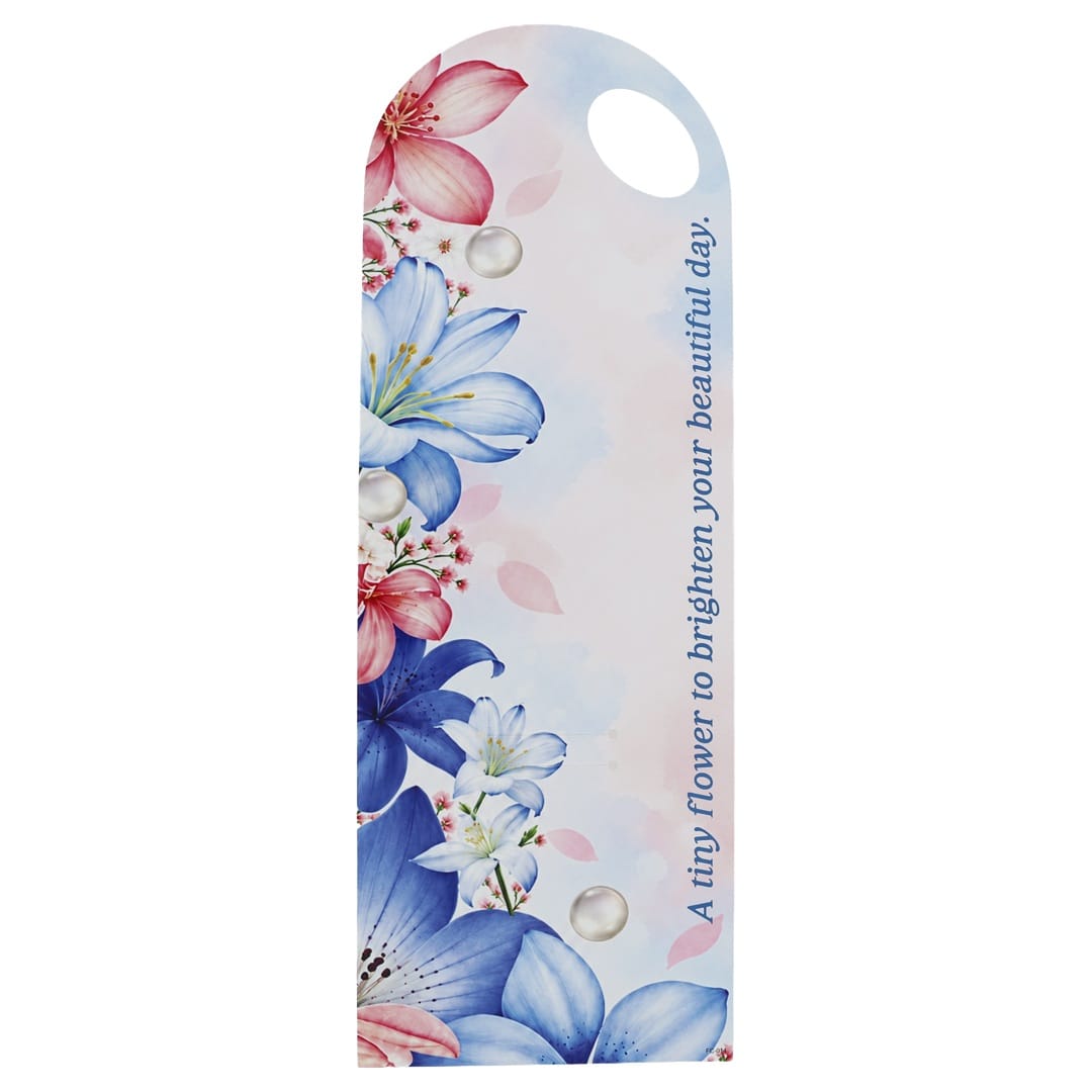 generic Blue & Pink Lily Floral Printed Flower Card for DIY Crafts & Flower Bouquets