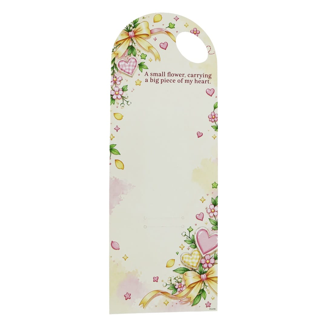 generic Pastel Floral Heart & Bow Printed Bouquet Wrapping Sheet for DIY Crafts & Gift Packaging