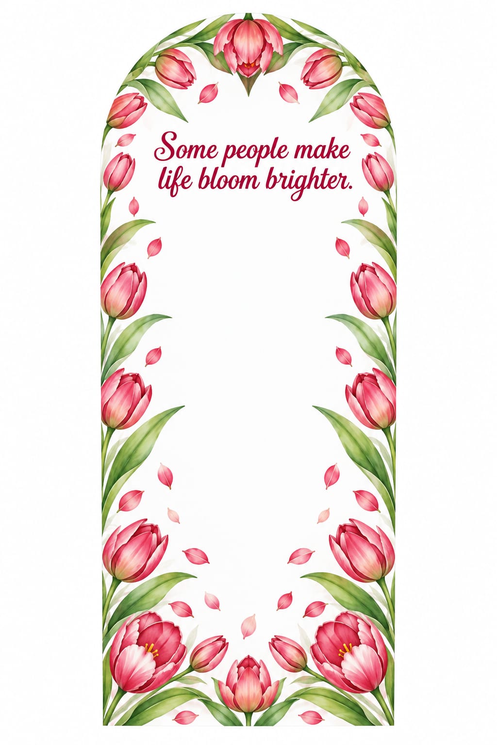 generic Pink Tulip Floral Printed Flower Card for DIY Crafts & Flower Bouquets