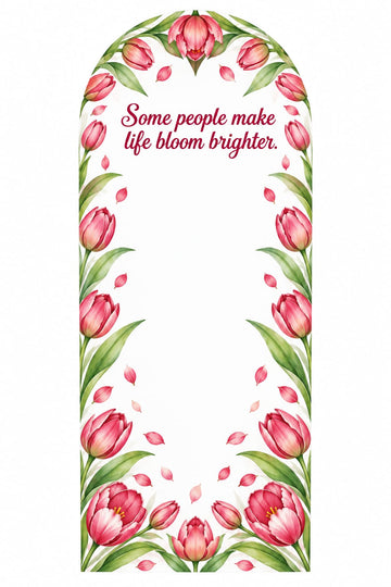 generic Pink Tulip Floral Printed Flower Card for DIY Crafts & Flower Bouquets