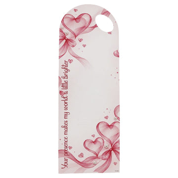 generic Pink Heart Ribbon Printed Flower Card for DIY Crafts & Flower Bouquets