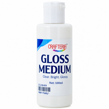 Crafteria Gloss Medium – 100 ML | Clear Bright Glossy Art & Craft Medium