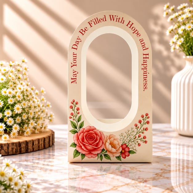 Rainbow India “May Your Day Be Filled With Hope and Happiness” Rose Floral Gift Box with Window