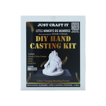 Crafteria Silver DIY Hand Casting Kit For Family 4 Hands
