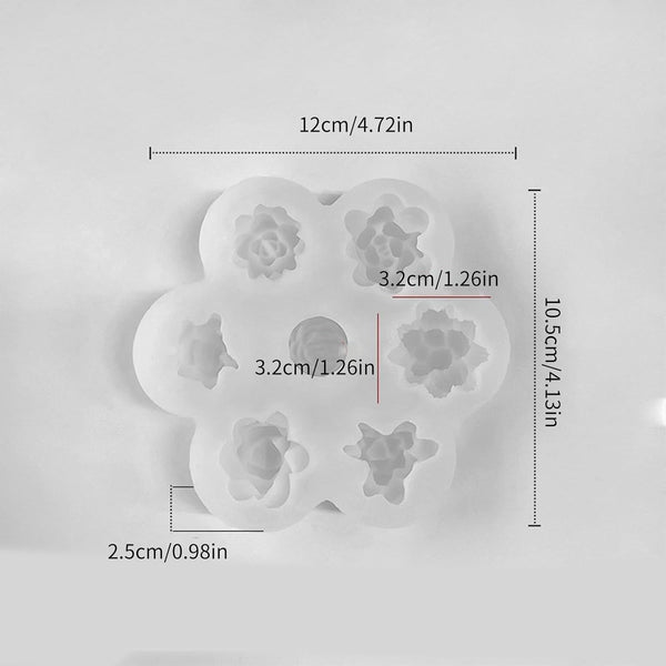 My Store Handmade Mould 9 Cavity 3D Succulent Flower Handmade Mould