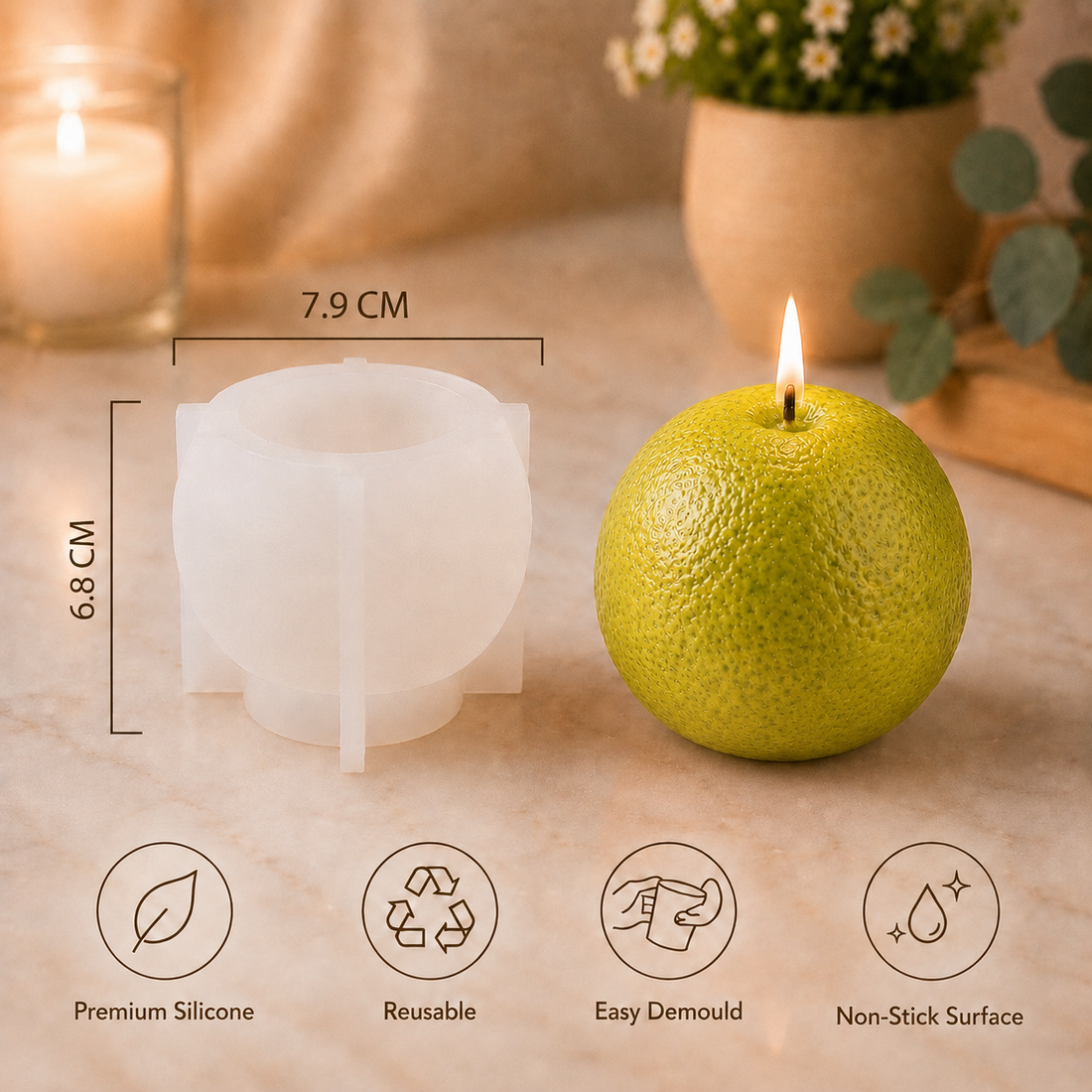 Sweet Lime Mousambi Candle Mould