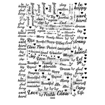Crafteria Tags , positive Notes & Words (Transparent Sheet) IS008