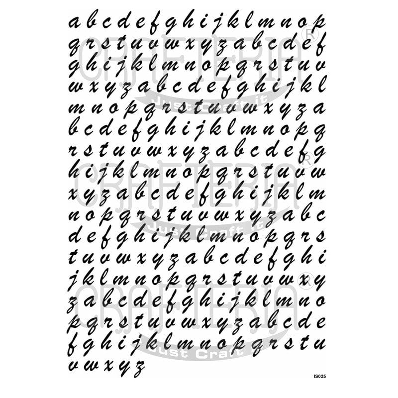 Crafteria Cursive Alphabet Design (Transparent Sheet) IS025