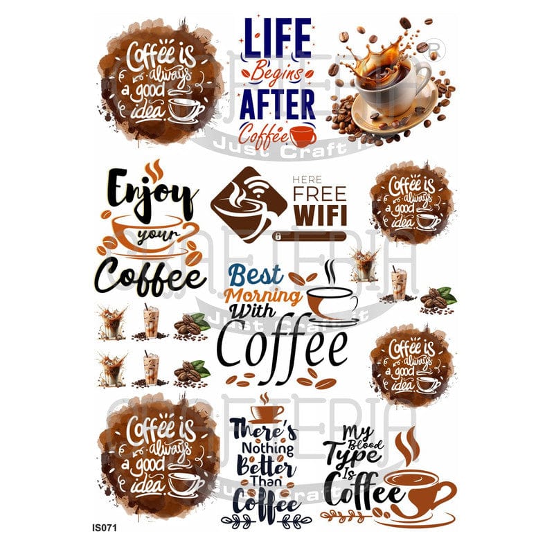 Crafteria Coffee Theme Insert Sheet (Transparent Sheet) IS071