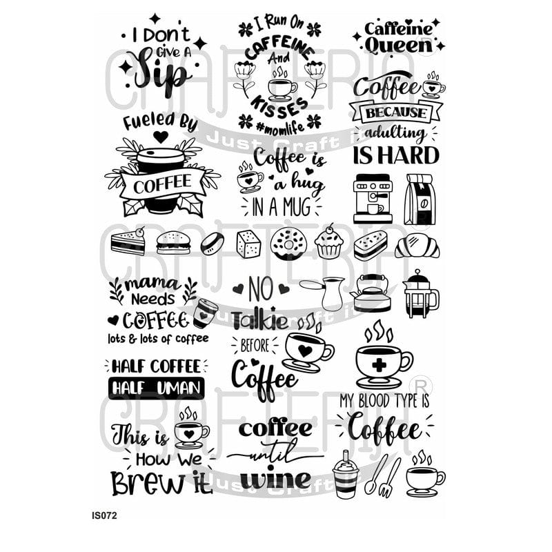 Crafteria Coffee Theme Insert Sheet (Transparent Sheet) IS072