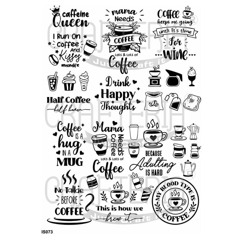 Crafteria Coffee theme Insert Sheet (Transparent Sheet) IS073