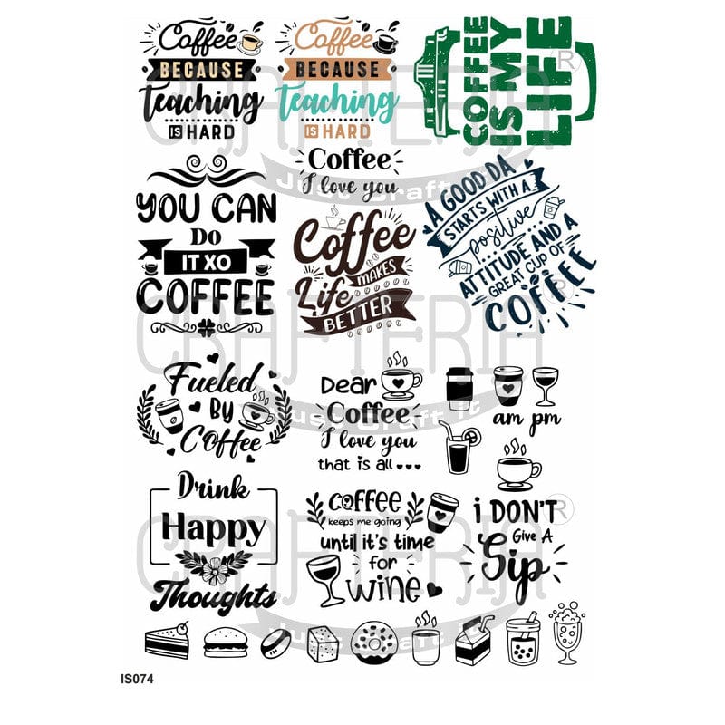 Crafteria Coffee Theme Insert Sheet (Transparent Sheet) IS074