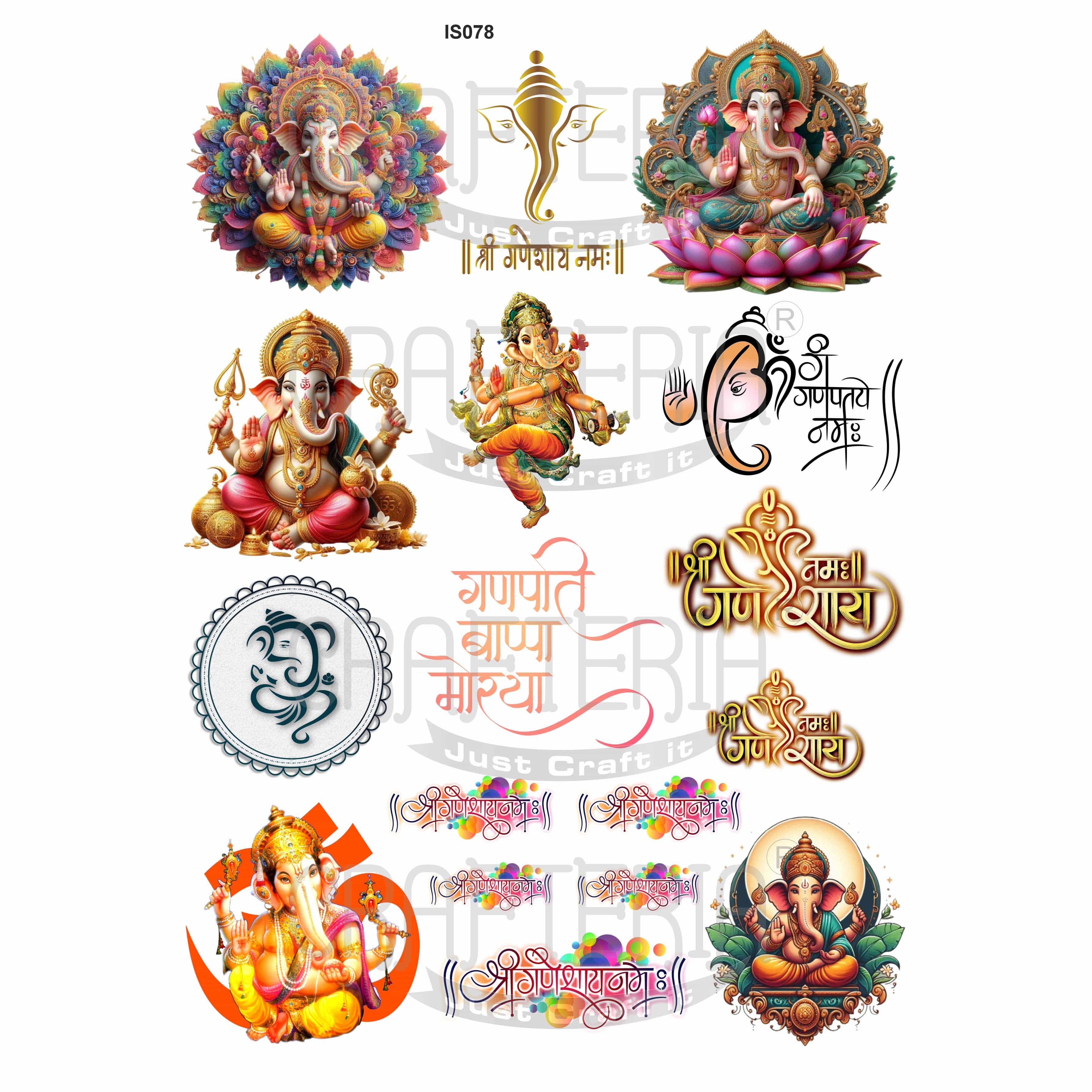 Crafteria Ganpati theme Insert Sheet (Transparent Sheet) IS078