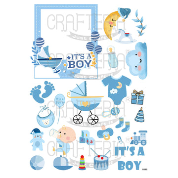 Crafteria Baby Shower Boy Theme Insert Sheet (Transparent Sheet) IS085
