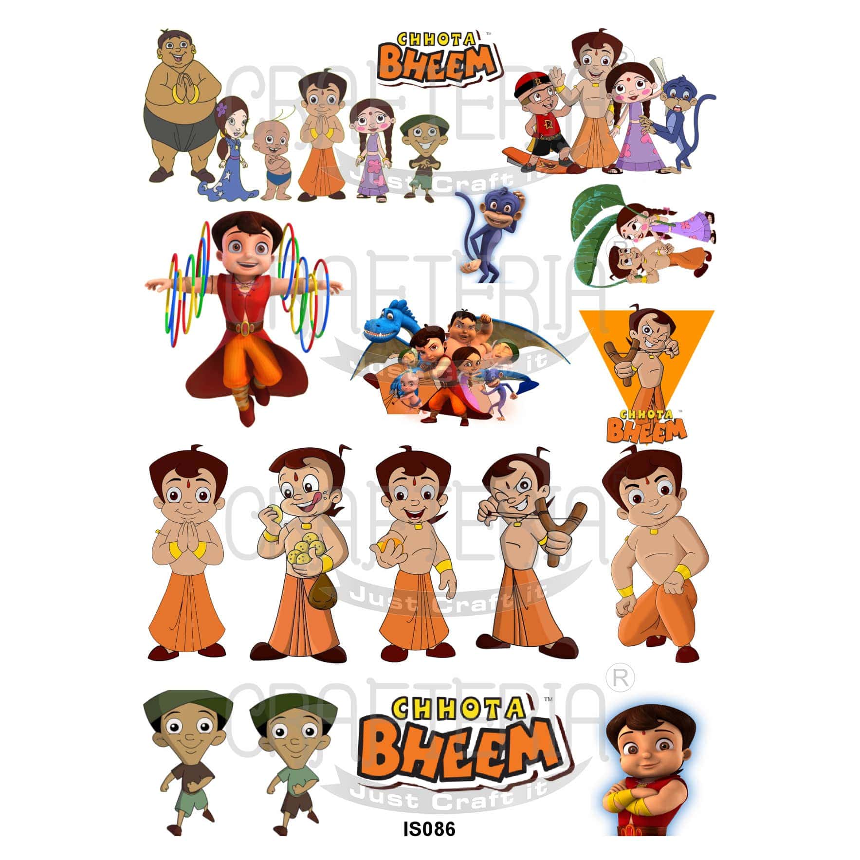 Crafteria Chhota Bheem Cartoon Insert Sheet (Transparent Sheet) IS086