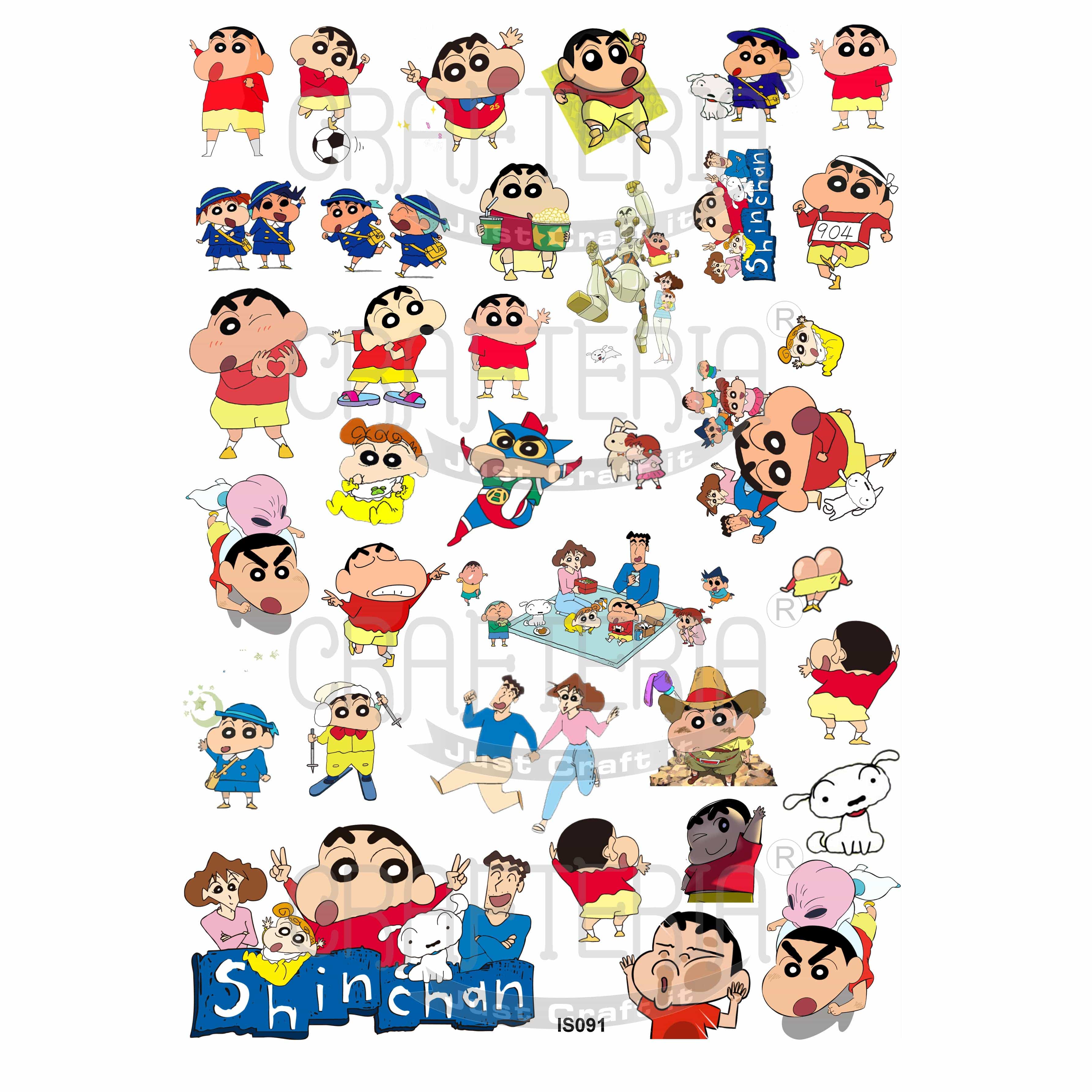 Crafteria Shinchan Cartoon Insert Sheet (Transparent Sheet) IS091