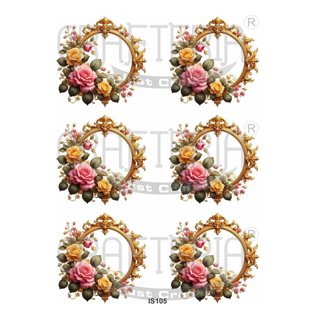 Crafteria Floral Photo Frame Insert Sheet (Transparent Sheet) IS105