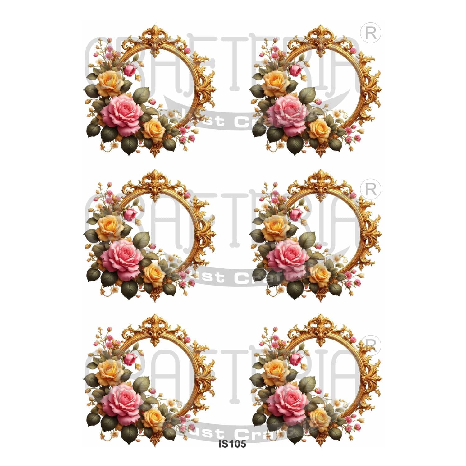 Crafteria Floral Photo Frame Insert Sheet (Transparent Sheet) IS105