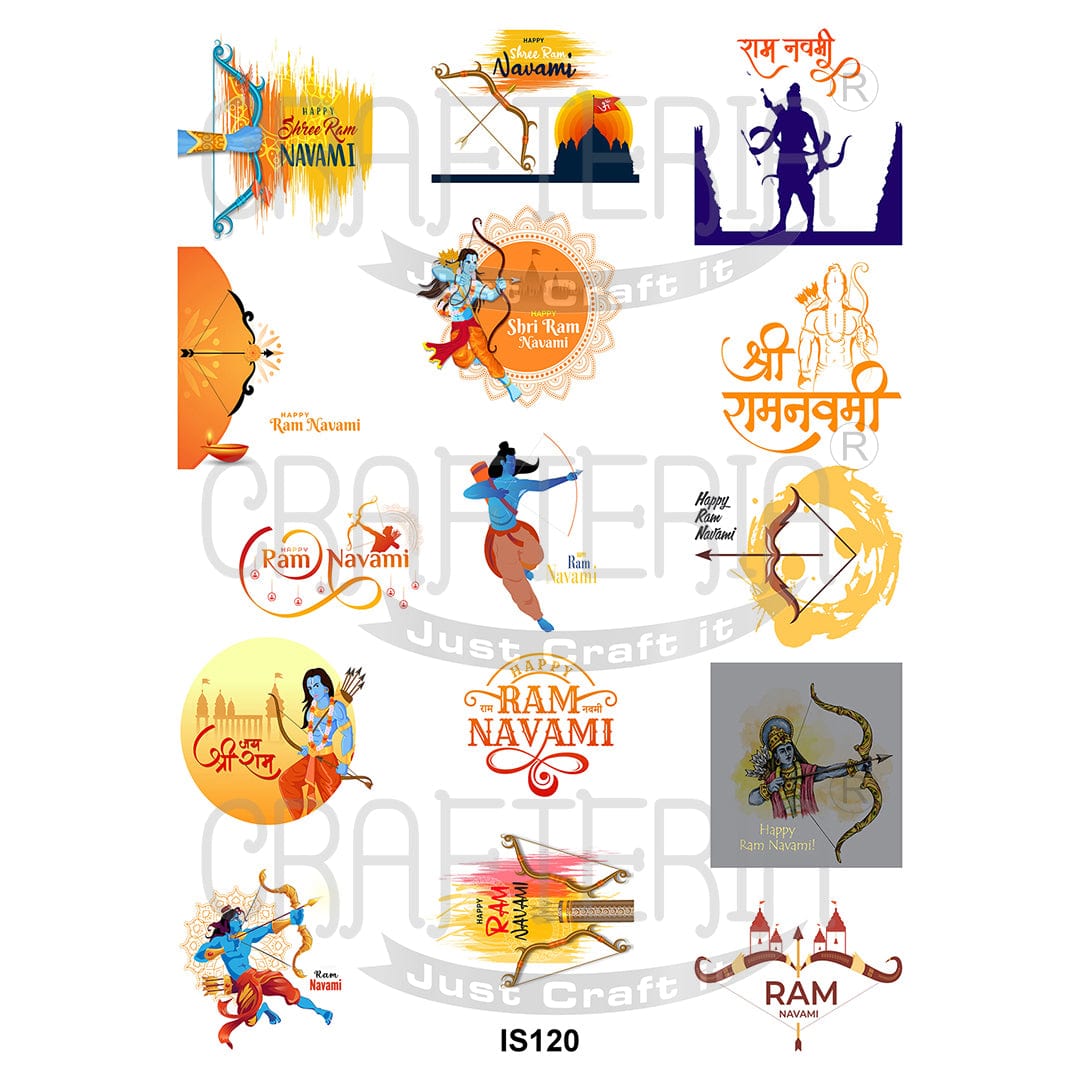 Crafteria Shree Ram Navami Designs Insert Sheet (Transparent Sheet) IS120
