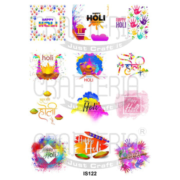 Crafteria Happy Holi Designs Insert Sheet (Transparent Sheet) IS122