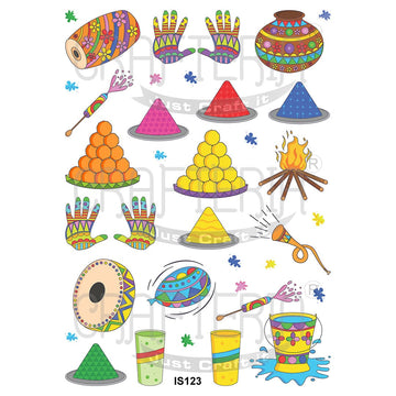 Crafteria Happy Holi Designs Insert Sheet (Transparent Sheet) IS123