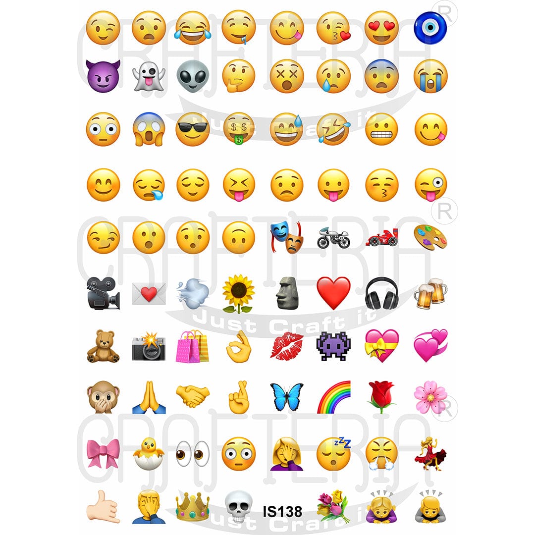 Crafteria Emoji 0.75 Inch Designs Insert Sheet (Transparent Sheet) IS138