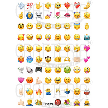 Crafteria Emoji 0.75 Inch Designs Insert Sheet (Transparent Sheet) IS139