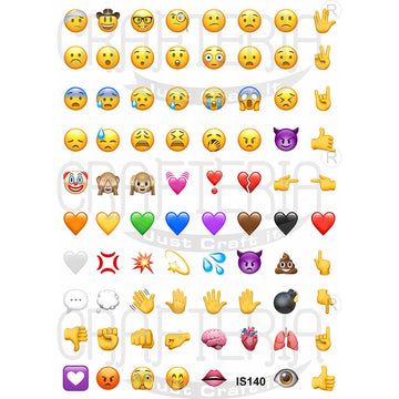 Crafteria Emoji 0.75 Inch Designs Insert Sheet (Transparent Sheet) IS140