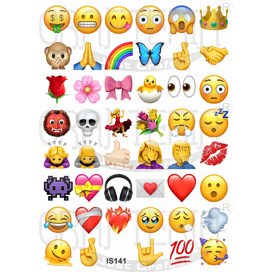 Crafteria Emoji 1.25 Inch Designs Insert Sheet (Transparent Sheet) IS141