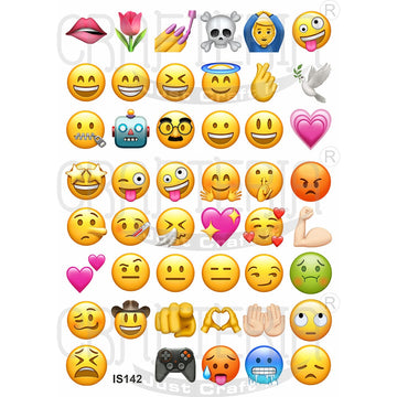 Crafteria Emoji 1.25 Inch Designs Insert Sheet (Transparent Sheet) IS142