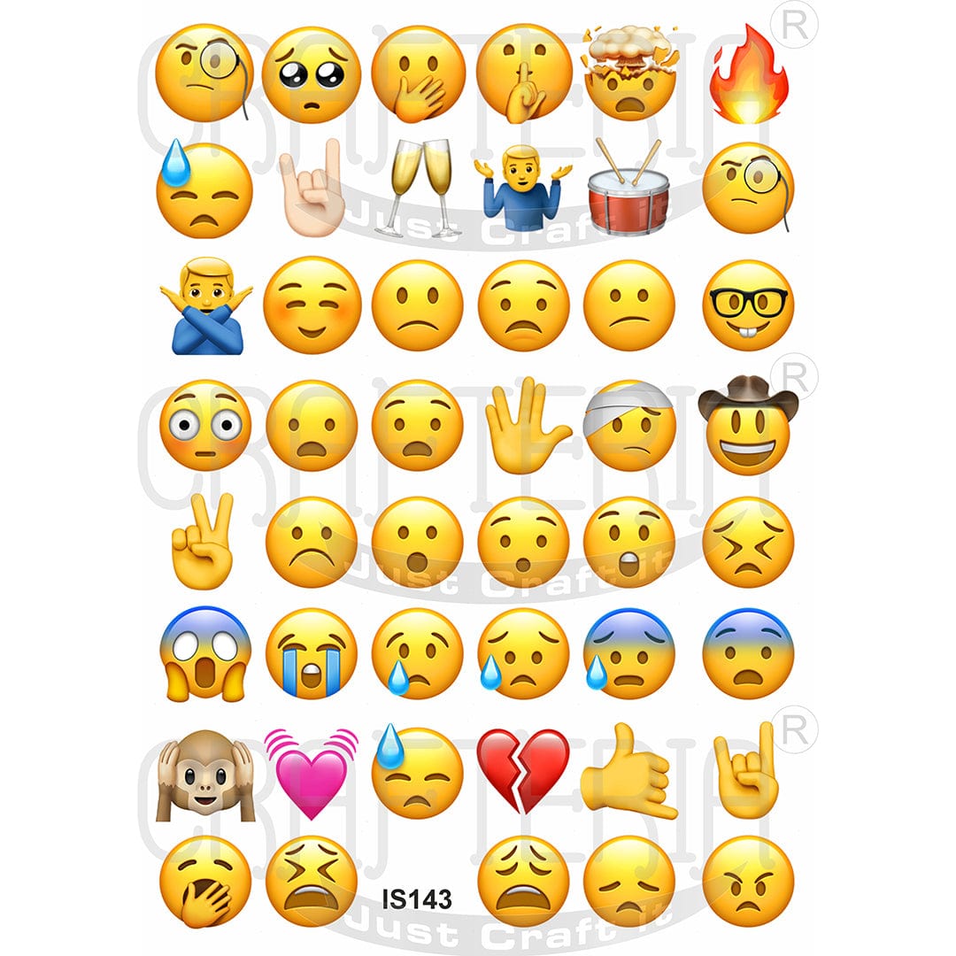 Crafteria Emoji 1.25 Inch Designs Insert Sheet (Transparent Sheet) IS143