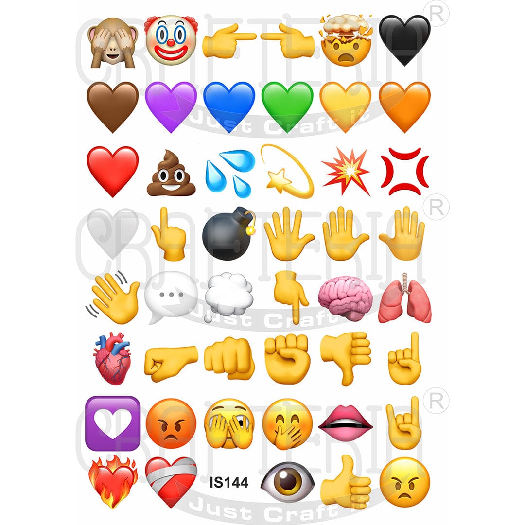 Crafteria Emoji 1.25 Inch Designs Insert Sheet (Transparent Sheet) IS144