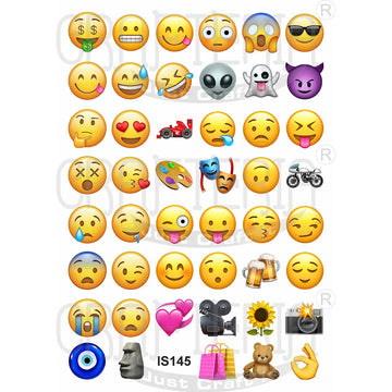 Crafteria Emoji 1.25 Inch Designs Insert Sheet (Transparent Sheet) IS145