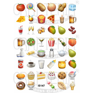 Crafteria Food & Drinks 1.25 Inch Designs Insert Sheet (Transparent Sheet) IS147