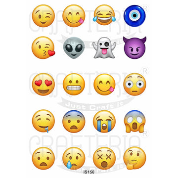 Crafteria Emoji 1.5 Inch Designs Insert Sheet (Transparent Sheet) IS150